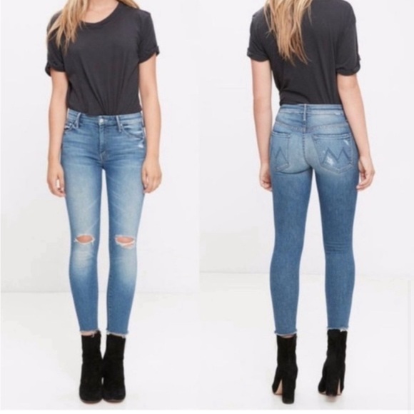 MOTHER Denim - Mother High Waisted Looker Ankle Fray Denim